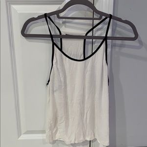 White Tank Top with Black Trim